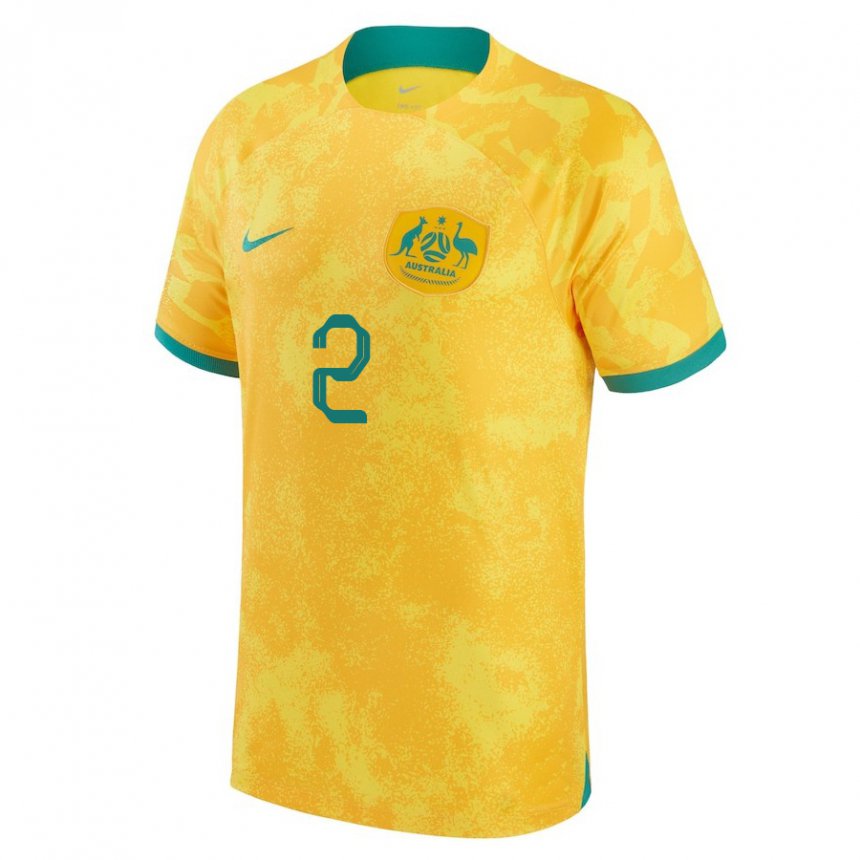 Criança Camisola Australiana Milos Degenek #2 Dourado Principal 22-24 Camisa Brasil