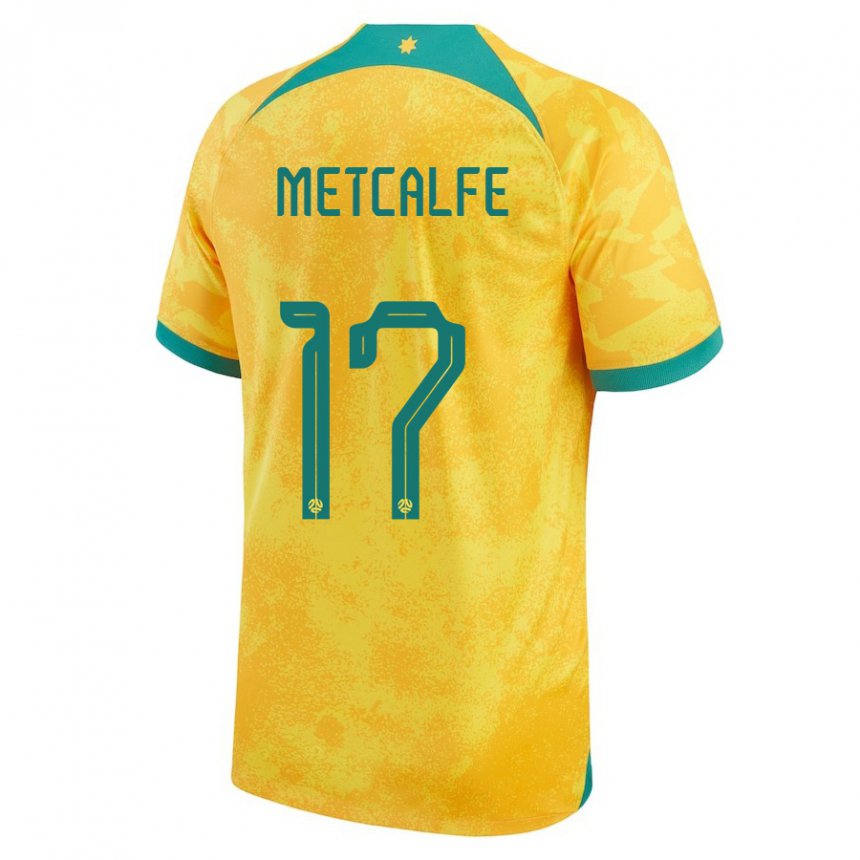 Criança Camisola Australiana Connor Metcalfe #17 Dourado Principal 22-24 Camisa Brasil