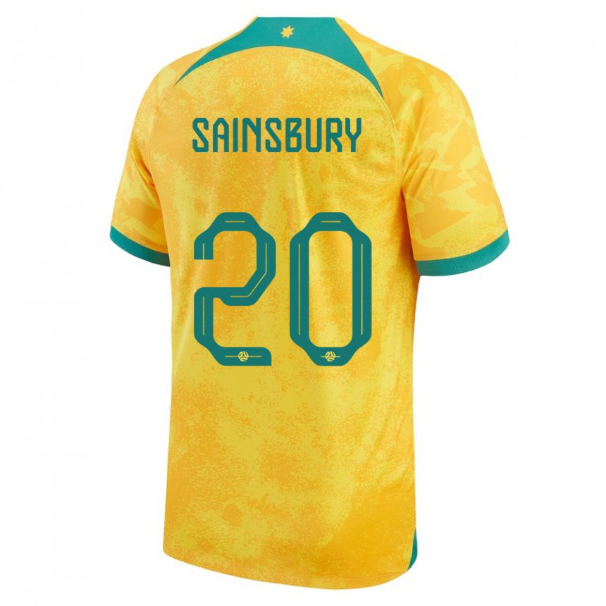 Criança Camisola Australiana Trent Sainsbury #20 Dourado Principal 22-24 Camisa Brasil