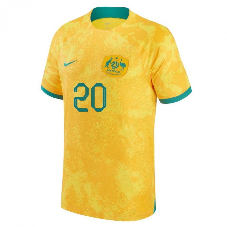 Criança Camisola Australiana Trent Sainsbury #20 Dourado Principal 22-24 Camisa Brasil