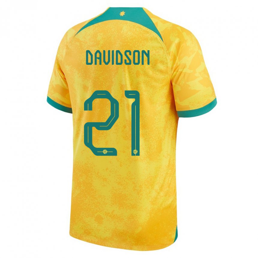 Criança Camisola Australiana Jason Davidson #21 Dourado Principal 22-24 Camisa Brasil