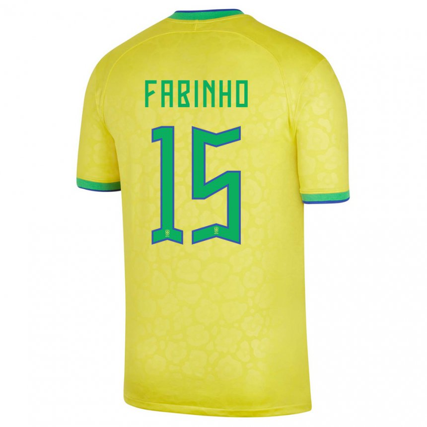 Camisola Brasil Fabinho 15 Criança 1º Equipamento Mundial 2022