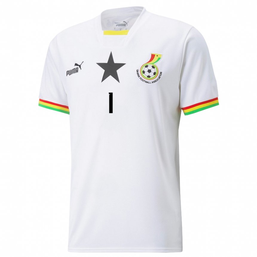 Criança Camisola Ganesa Richard Ofori #1 Branco Principal 22-24 Camisa Brasil