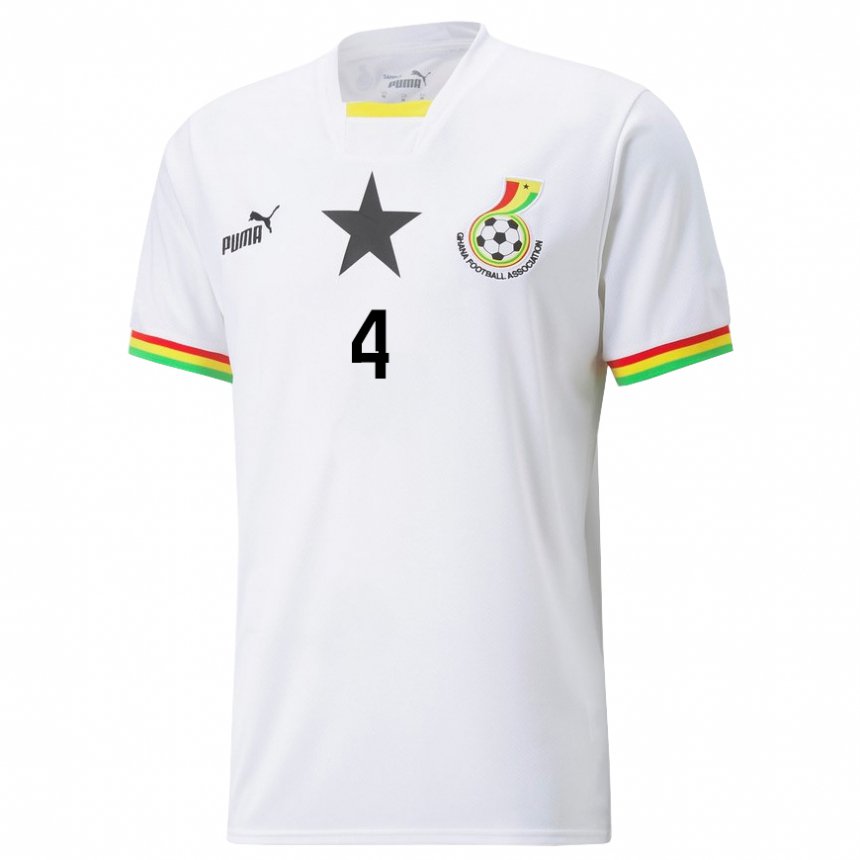 Criança Camisola Ganesa Mohammed Salisu #4 Branco Principal 22-24 Camisa Brasil