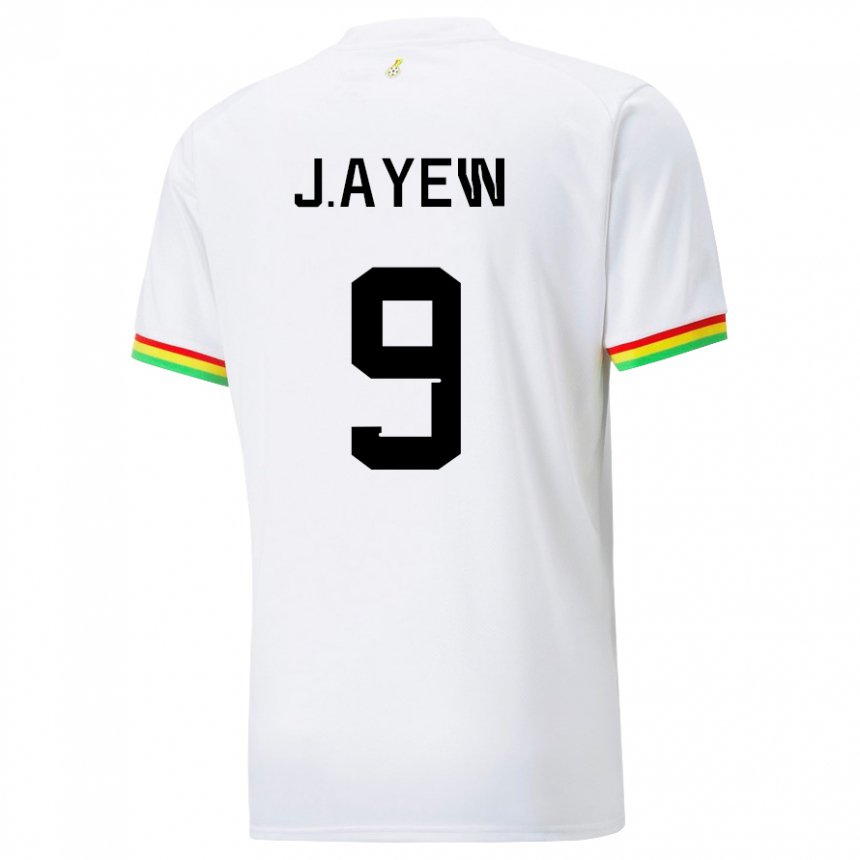 Criança Camisola Ganesa Jordan Ayew #9 Branco Principal 22-24 Camisa Brasil