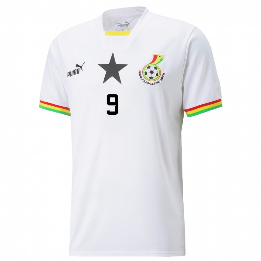 Criança Camisola Ganesa Jordan Ayew #9 Branco Principal 22-24 Camisa Brasil