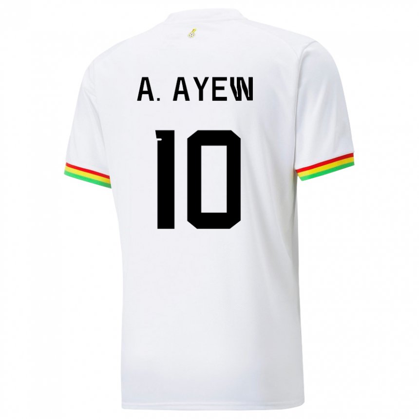 Criança Camisola Ganesa Andre Ayew #10 Branco Principal 22-24 Camisa Brasil