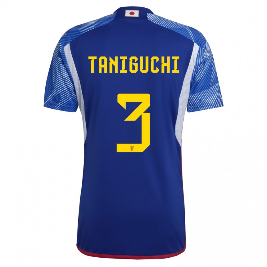 Criança Camisola Japonesa Shogo Taniguchi #3 Azul Real Principal 22-24 Camisa Brasil