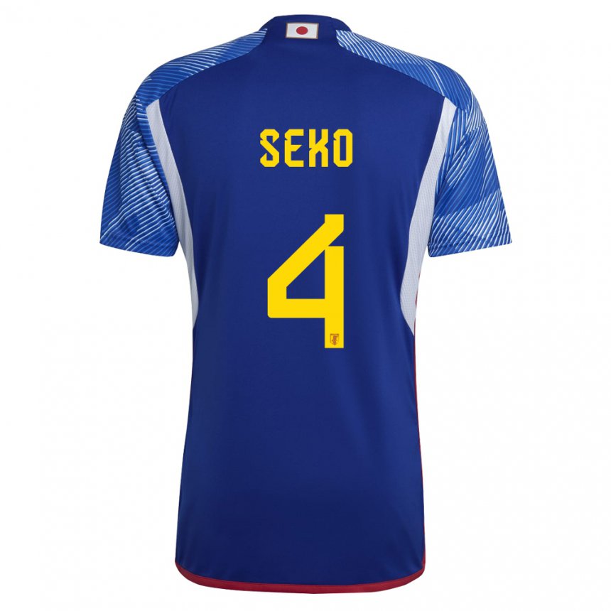 Criança Camisola Japonesa Ayumu Seko #4 Azul Real Principal 22-24 Camisa Brasil