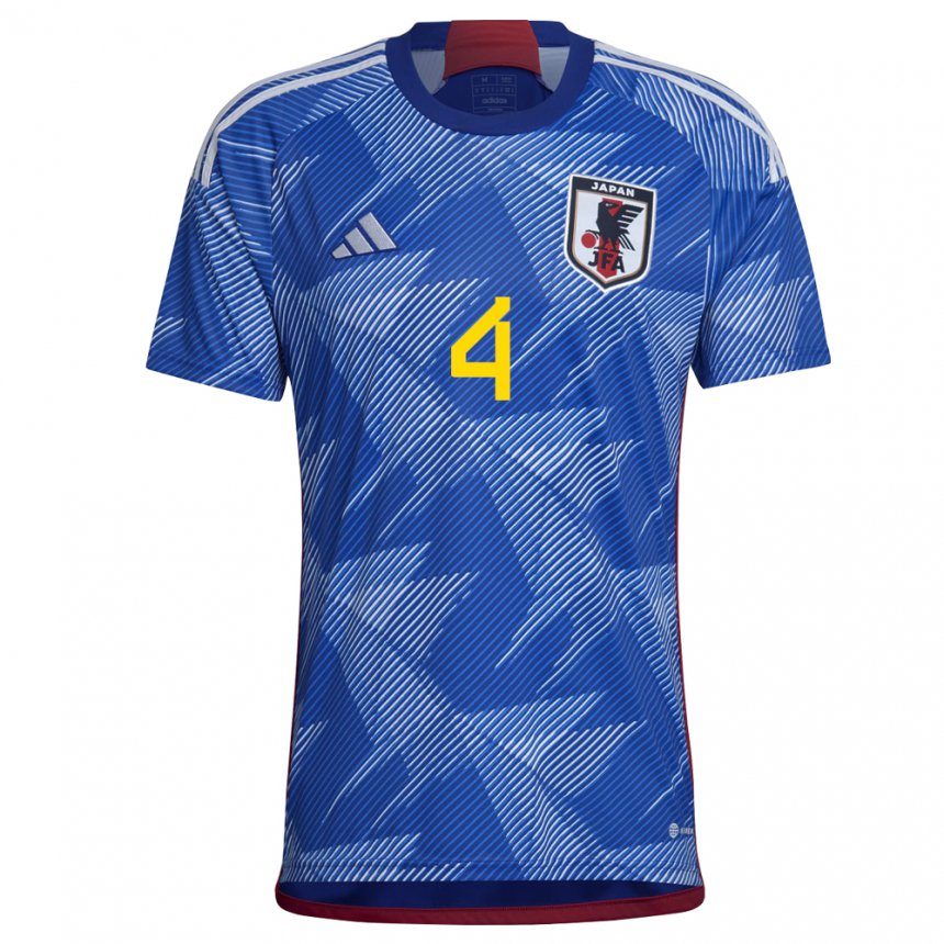 Criança Camisola Japonesa Ayumu Seko #4 Azul Real Principal 22-24 Camisa Brasil