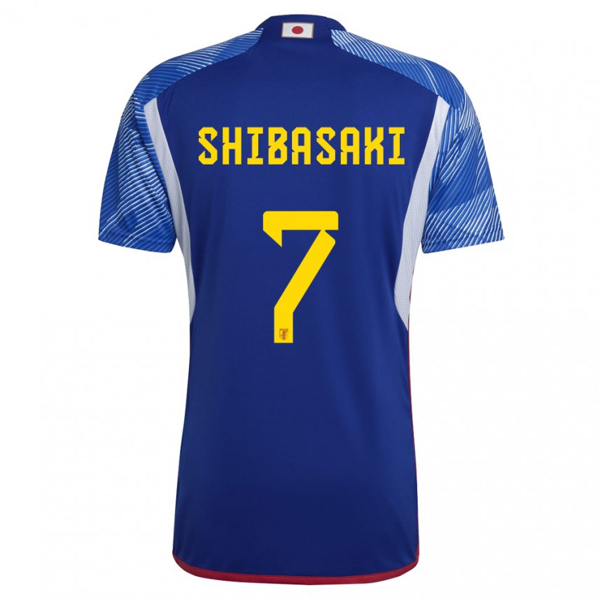 Criança Camisola Japonesa Gaku Shibasaki #7 Azul Real Principal 22-24 Camisa Brasil