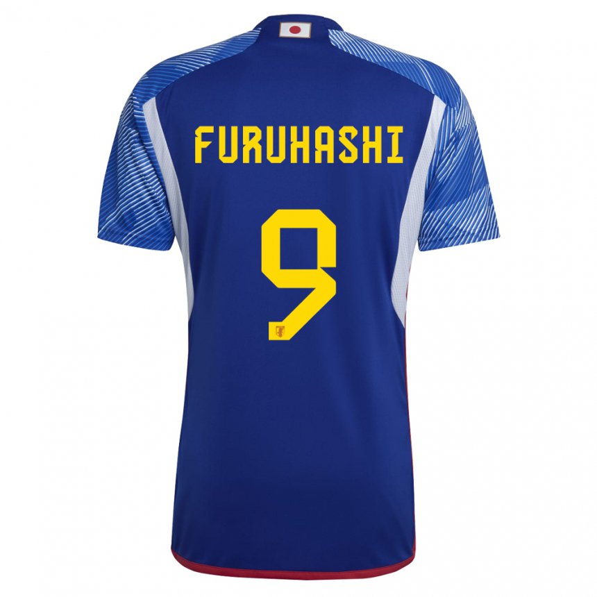 Criança Camisola Japonesa Kyogo Furuhashi #9 Azul Real Principal 22-24 Camisa Brasil