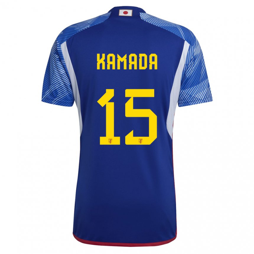 Criança Camisola Japonesa Daichi Kamada #15 Azul Real Principal 22-24 Camisa Brasil