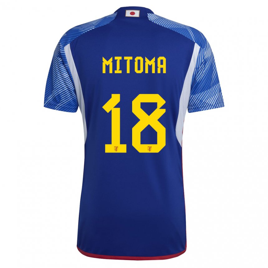 Criança Camisola Japonesa Kaoru Mitoma #18 Azul Real Principal 22-24 Camisa Brasil