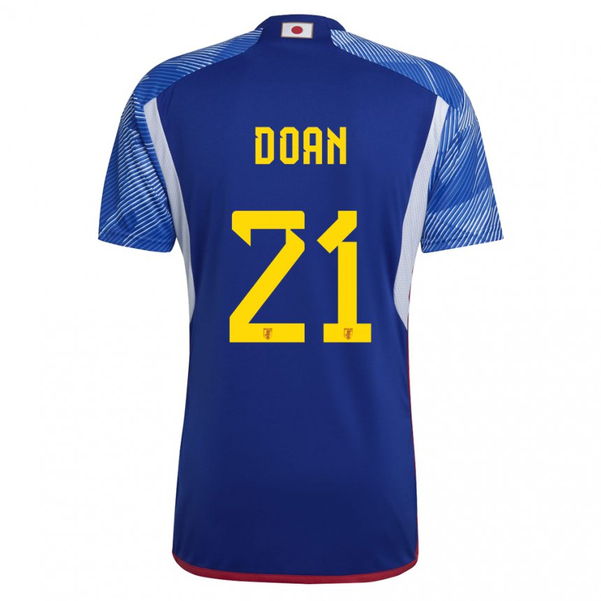 Criança Camisola Japonesa Ritsu Doan #21 Azul Real Principal 22-24 Camisa Brasil