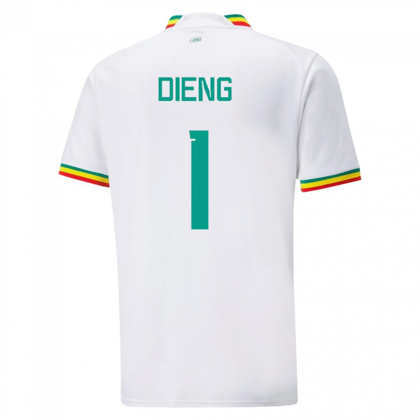 Criança Camisola Senegalesa Timothy Dieng #1 Branco Principal 22-24 Camisa Brasil