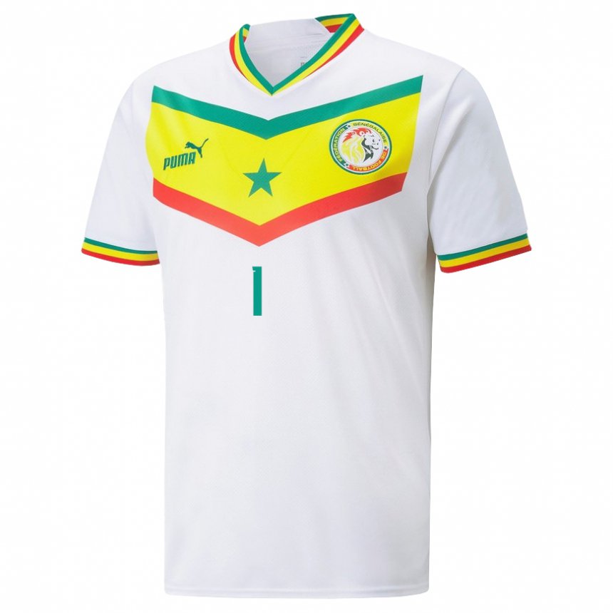 Criança Camisola Senegalesa Timothy Dieng #1 Branco Principal 22-24 Camisa Brasil