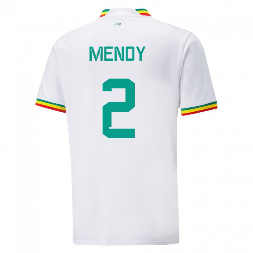 Criança Camisola Senegalesa Formose Mendy #2 Branco Principal 22-24 Camisa Brasil