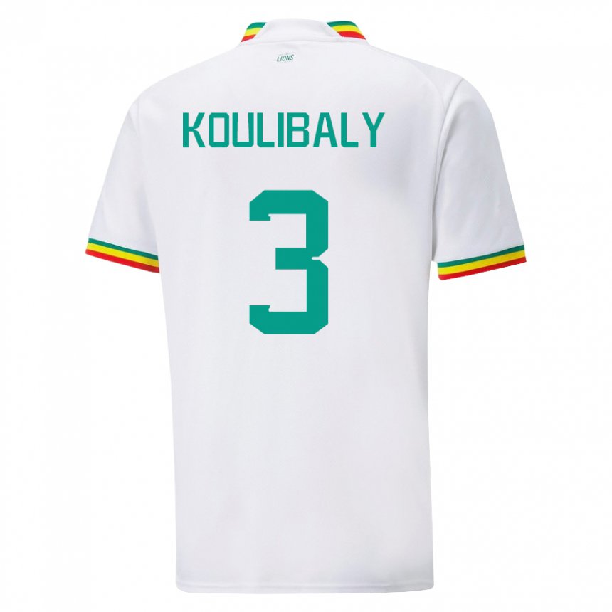 Criança Camisola Senegalesa Kalidou Koulibaly #3 Branco Principal 22-24 Camisa Brasil