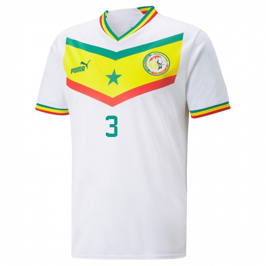 Criança Camisola Senegalesa Kalidou Koulibaly #3 Branco Principal 22-24 Camisa Brasil