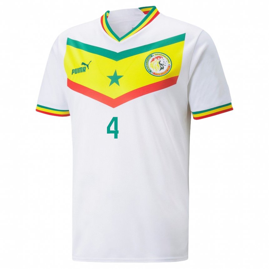 Criança Camisola Senegalesa Pape Abou Cisse #4 Branco Principal 22-24 Camisa Brasil