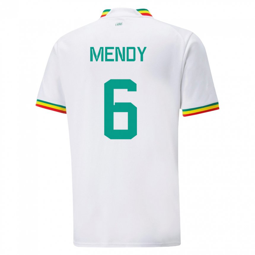 Criança Camisola Senegalesa Nampalys Mendy #6 Branco Principal 22-24 Camisa Brasil