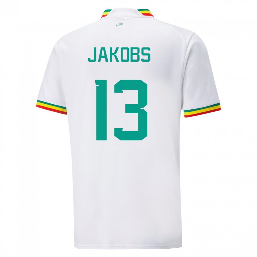 Criança Camisola Senegalesa Ismail Jakobs #13 Branco Principal 22-24 Camisa Brasil