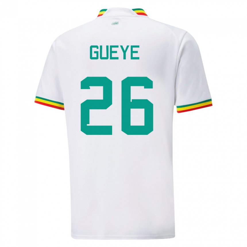 Criança Camisola Senegalesa Pape Gueye #26 Branco Principal 22-24 Camisa Brasil