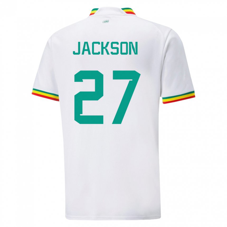 Criança Camisola Senegalesa Nicolas Jackson #27 Branco Principal 22-24 Camisa Brasil