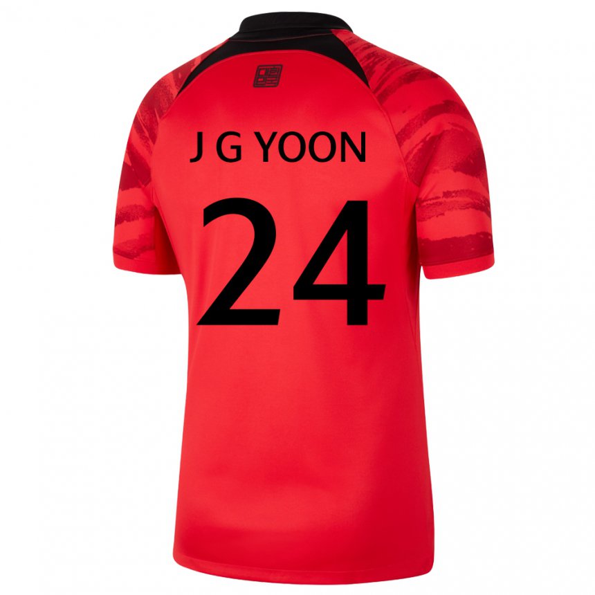 Criança Camisola Sul‑coreana Jong-gyu Yoon #24 Vermelho Preto Principal 22-24 Camisa Brasil