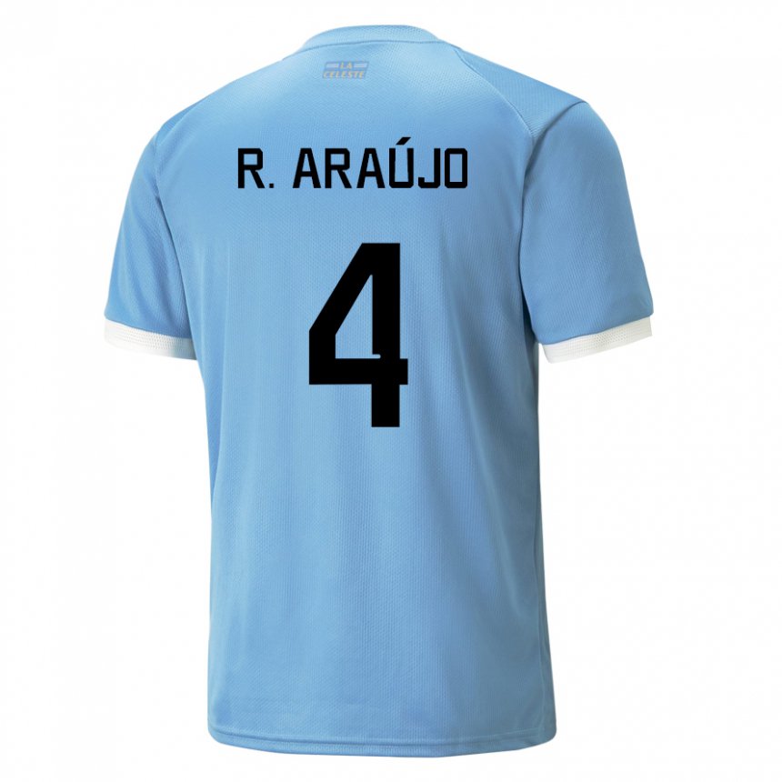 Criança Camisola Uruguaia Ronald Araujo #4 Azul Principal 22-24 Camisa Brasil