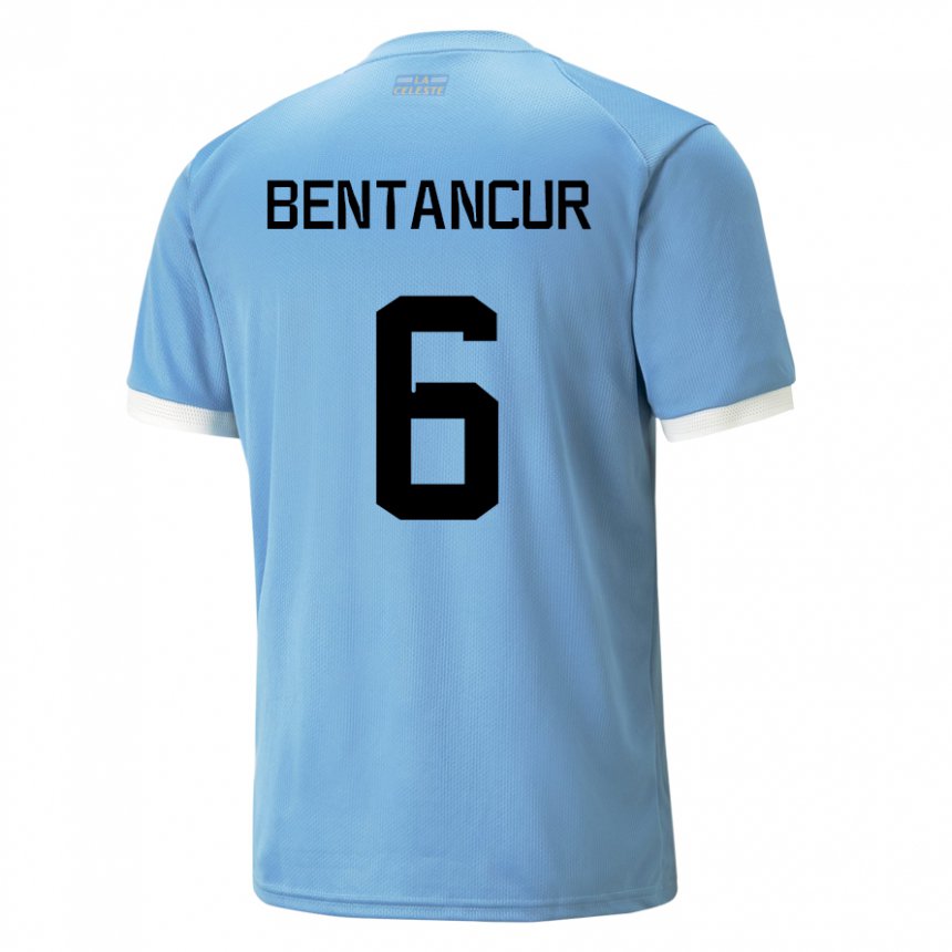 Criança Camisola Uruguaia Rodrigo Bentancur #6 Azul Principal 22-24 Camisa Brasil