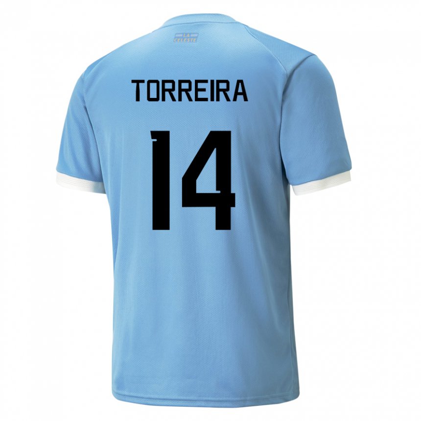 Criança Camisola Uruguaia Lucas Torreira #14 Azul Principal 22-24 Camisa Brasil