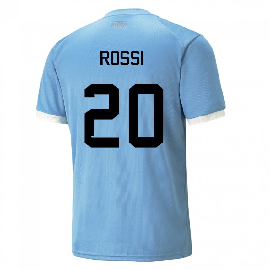 Criança Camisola Uruguaia Diego Rossi #20 Azul Principal 22-24 Camisa Brasil