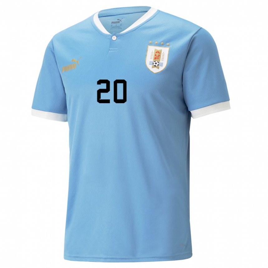 Criança Camisola Uruguaia Diego Rossi #20 Azul Principal 22-24 Camisa Brasil