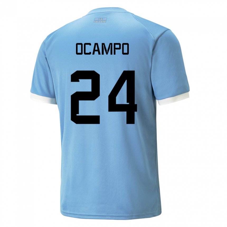 Criança Camisola Uruguaia Brian Ocampo #24 Azul Principal 22-24 Camisa Brasil