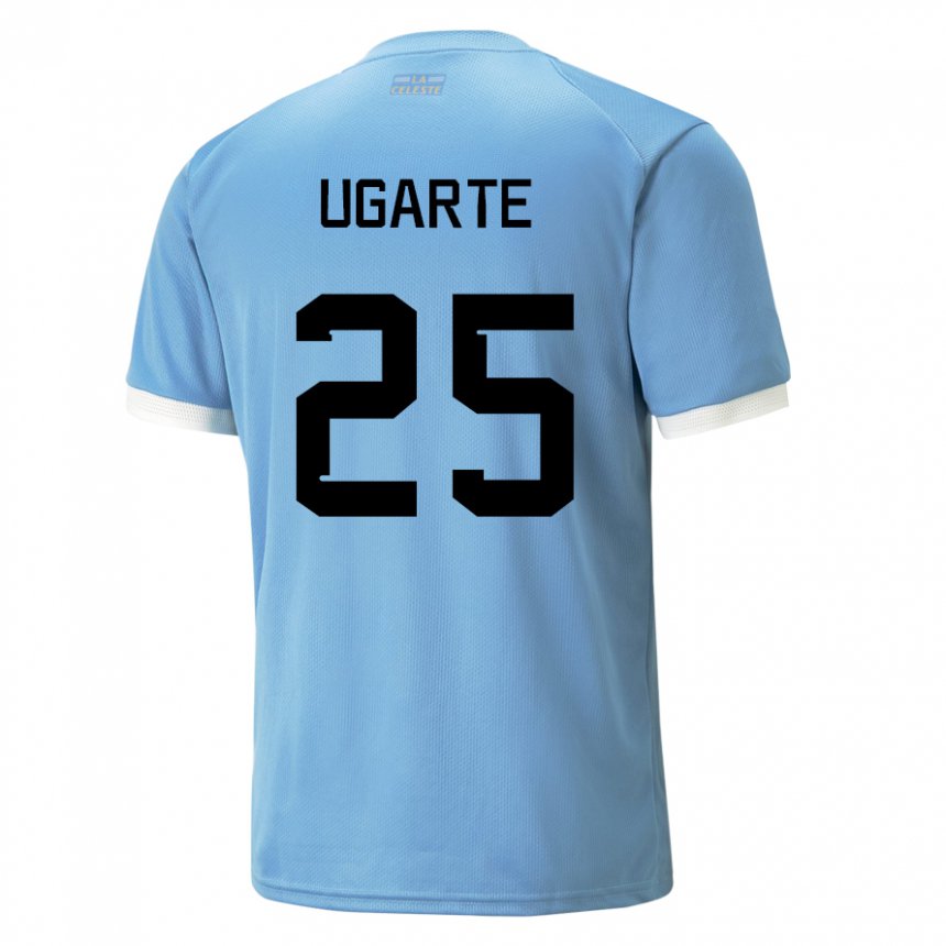 Criança Camisola Uruguaia Manuel Ugarte #25 Azul Principal 22-24 Camisa Brasil