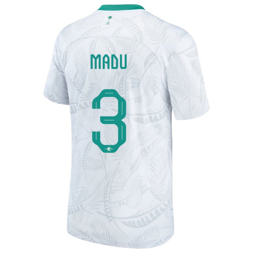 Criança Camisola Saudita Abdullah Madu #3 Branco Principal 22-24 Camisa Brasil