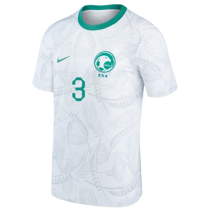 Criança Camisola Saudita Abdullah Madu #3 Branco Principal 22-24 Camisa Brasil