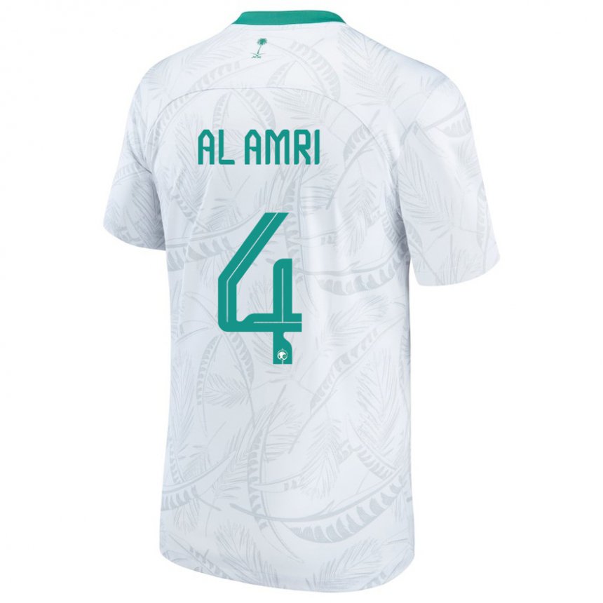 Criança Camisola Saudita Abdulelah Al Amri #4 Branco Principal 22-24 Camisa Brasil