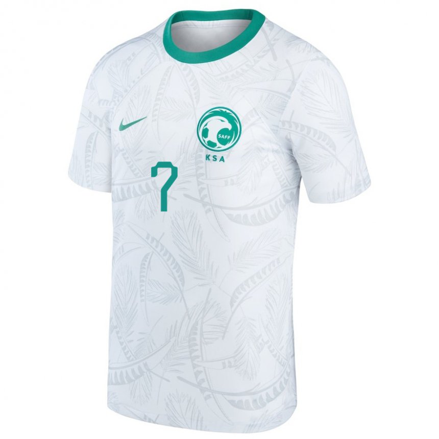 Criança Camisola Saudita Salman Al Faraj #7 Branco Principal 22-24 Camisa Brasil