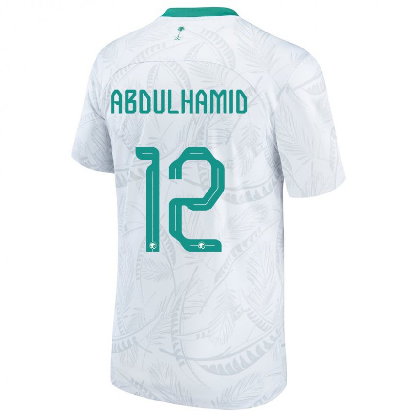 Criança Camisola Saudita Saud Abdulhamid #12 Branco Principal 22-24 Camisa Brasil