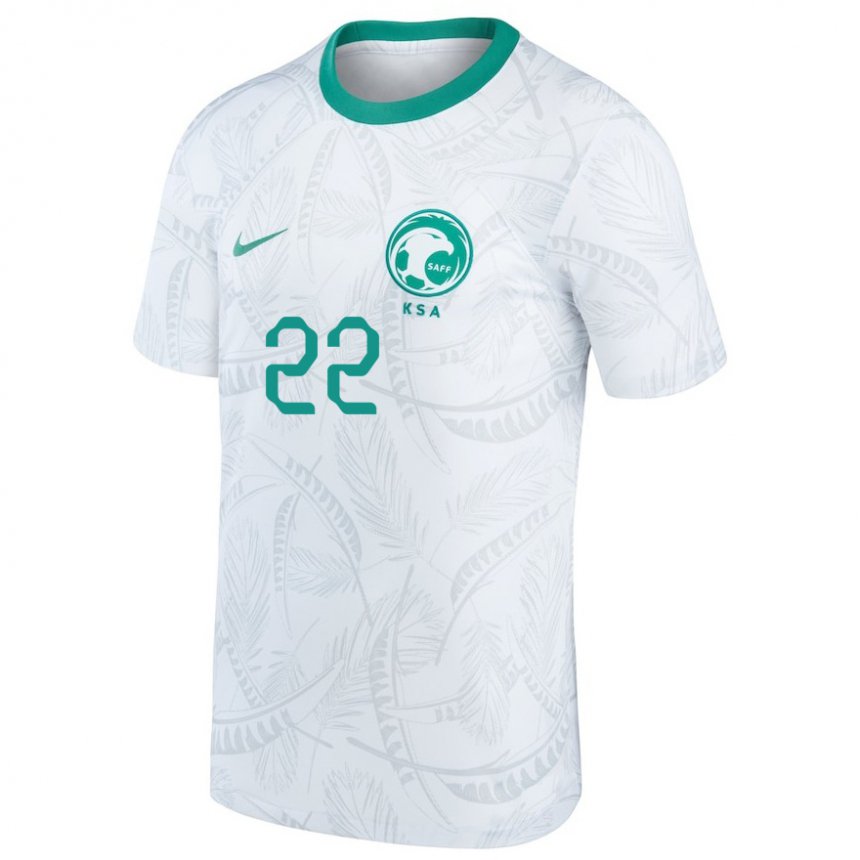 Criança Camisola Saudita Fawaz Al Qarni #22 Branco Principal 22-24 Camisa Brasil