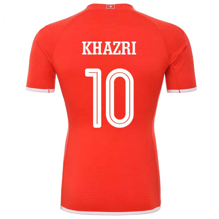 Criança Camisola Tunisiana Wahbi Khazri #10 Vermelho Principal 22-24 Camisa Brasil