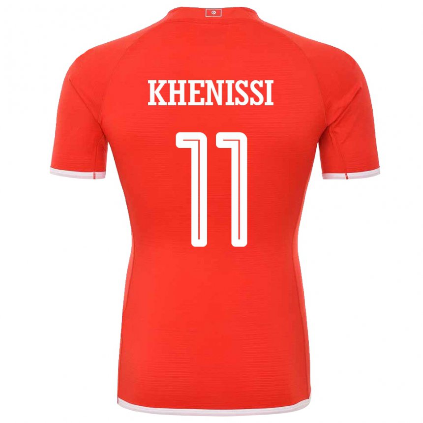 Criança Camisola Tunisiana Taha Yassine Khenissi #11 Vermelho Principal 22-24 Camisa Brasil