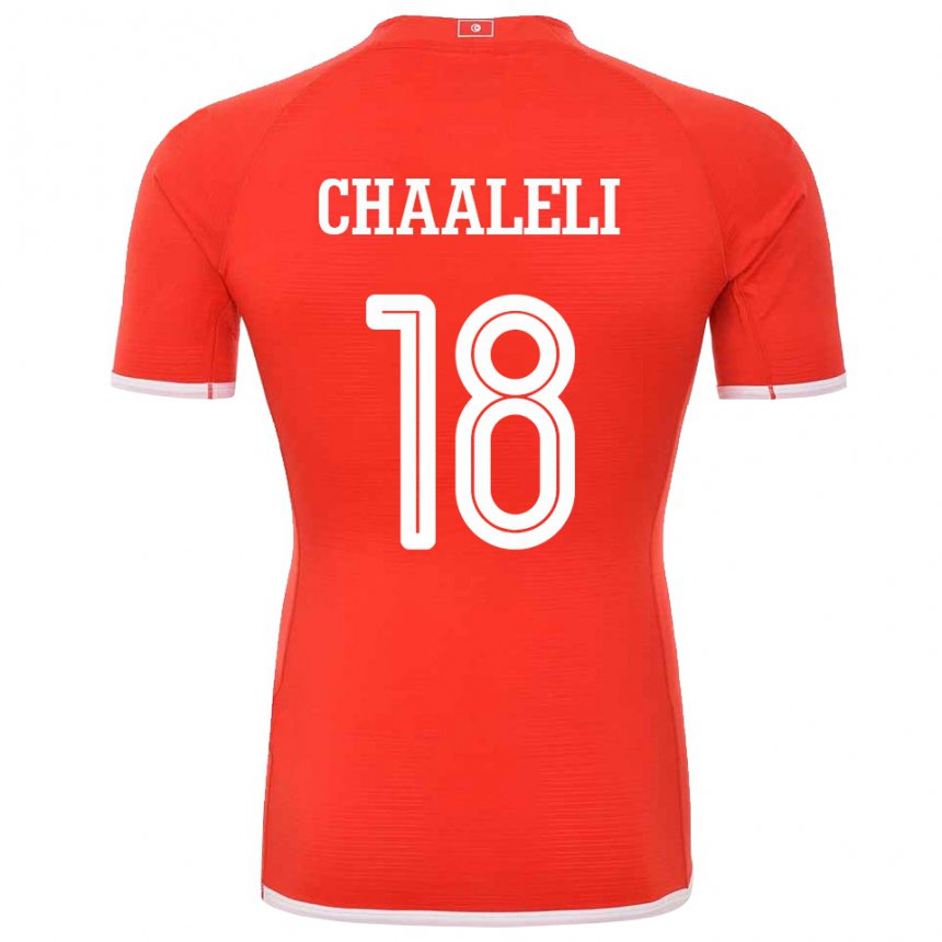 Criança Camisola Tunisiana Ghaliene Chaaleli #18 Vermelho Principal 22-24 Camisa Brasil