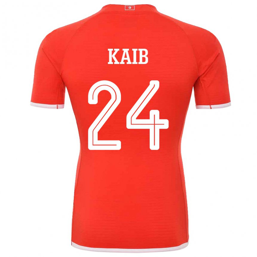 Criança Camisola Tunisiana Rami Kaib #24 Vermelho Principal 22-24 Camisa Brasil