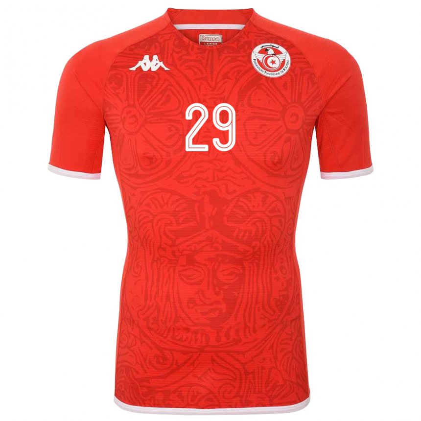 Criança Camisola Tunisiana Sayfallah Ltaief #29 Vermelho Principal 22-24 Camisa Brasil