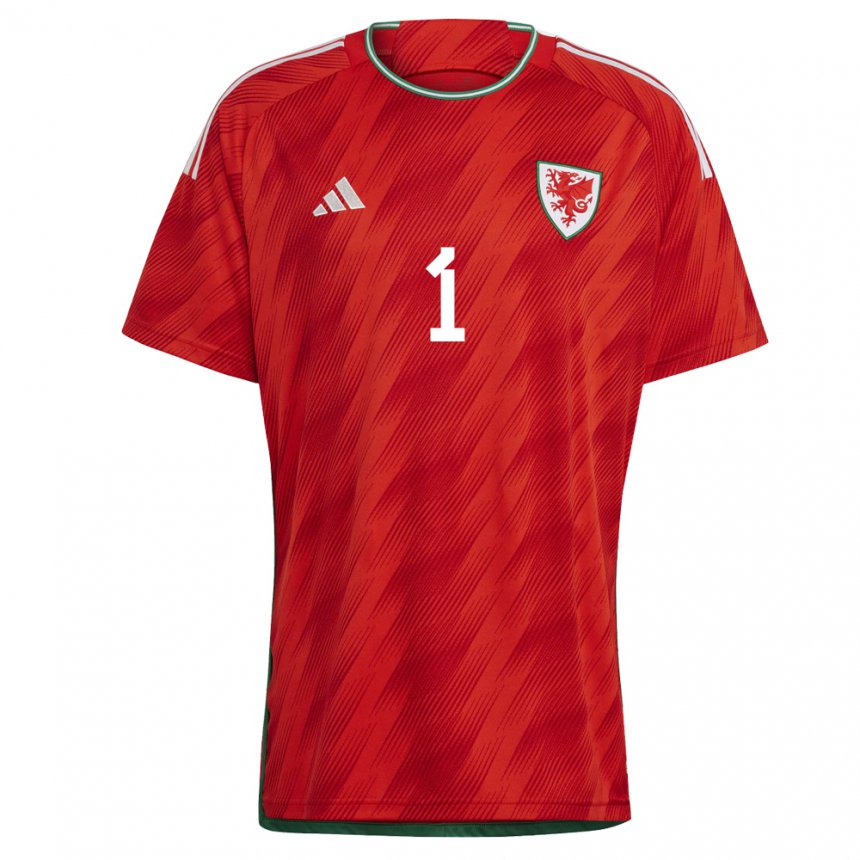 Criança Camisola Galesa Wayne Hennessey #1 Vermelho Principal 22-24 Camisa Brasil