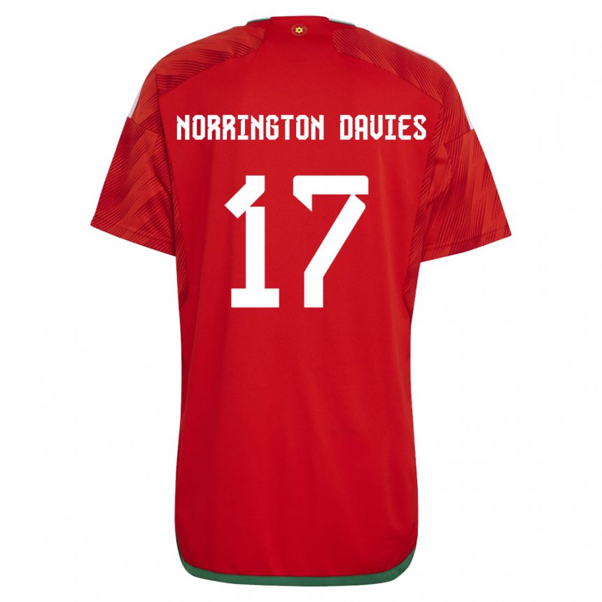 Criança Camisola Galesa Rhys Norrington Davies #17 Vermelho Principal 22-24 Camisa Brasil